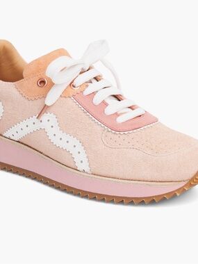 Office of Angela Scott Remi Sneaker Suede, Peach and Tan